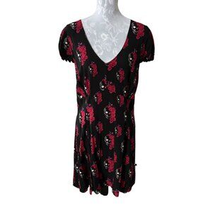 Royal Bones By Tripp Darling Goodman Black & Red Floral Skull Dress XXL
